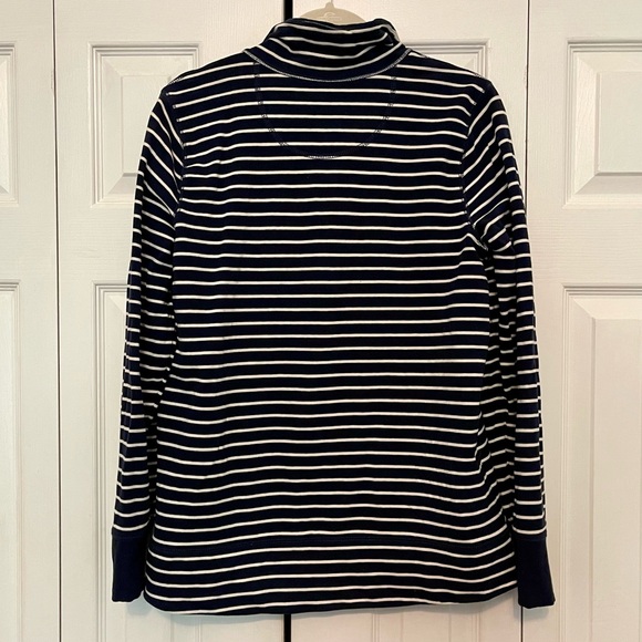 L.L.Bean Ultrasoft Sweats 1/4 Zip Striped Pullover - Picture 5 of 6